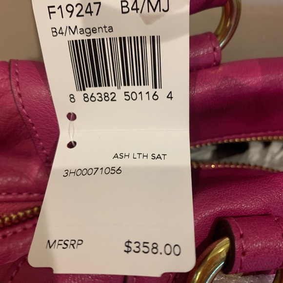 Coach Satchel Purse with removable shoulder strap. NWT 12x6x4-1/2 Magenta - Picture 3 of 14